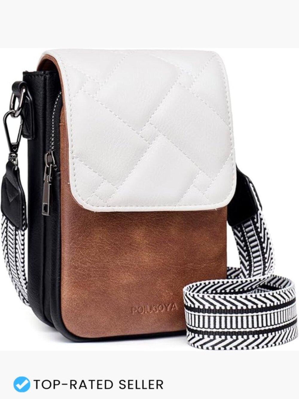 Small Crossbody Purse with Triple Compartments Phone Wallet Travel Essential